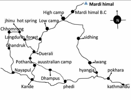 Mardi Himal Trekking Map